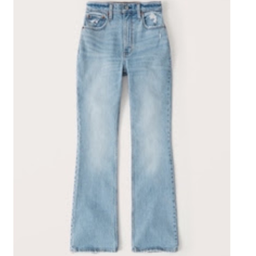 Abercrombie & Fitch Light Wash The 70s Vintage Flare Ultra High Rise Jean